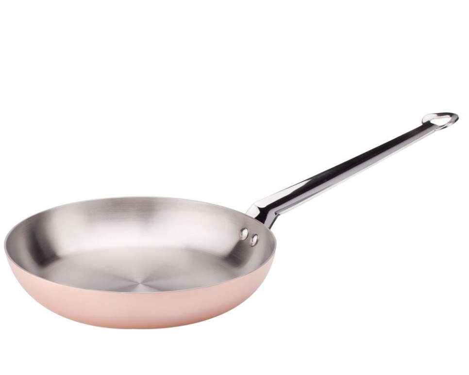 Traktorpanne i kobber med induksjonsbunn og rustfri innside, 28cm - Agnelli i gruppen Matlaging / Stekepanne / Traktørpanner hos The Kitchen Lab (1069-26447)