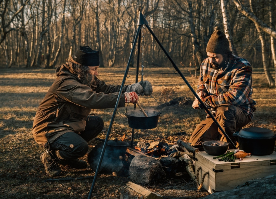 Tri-Pod, 4 kjeder, kroker og canvas bag, XL - Satake
