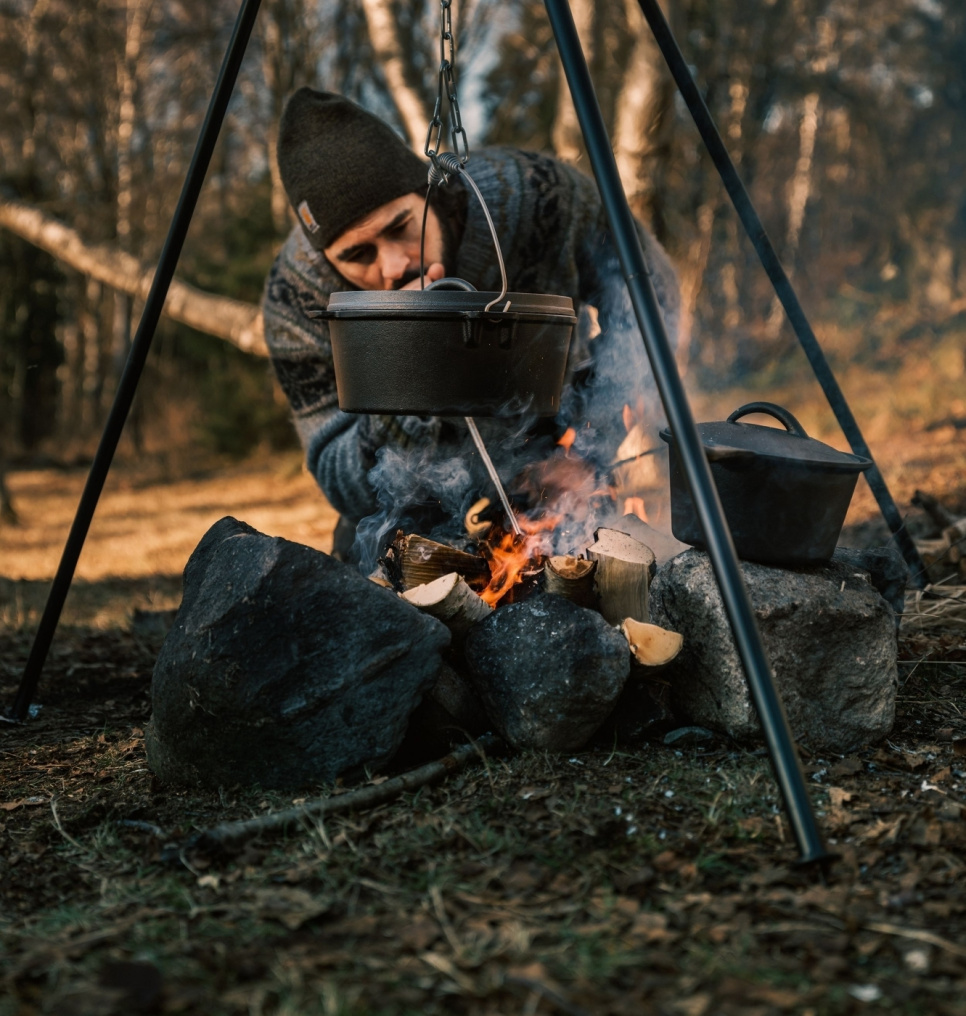 Tri-Pod, 4 kjeder, kroker og canvas bag, XL - Satake