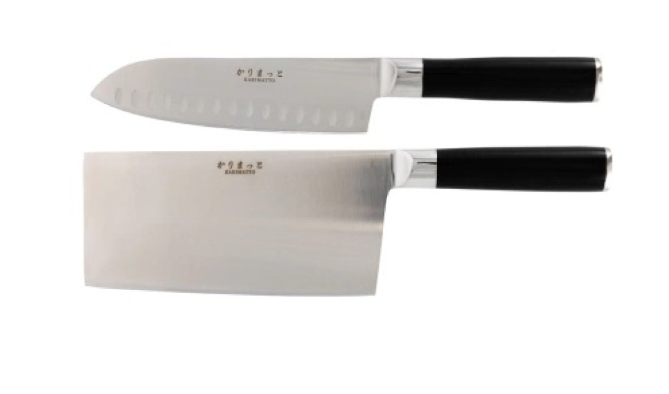 Santokukukniv 17,5 cm + kinesisk hakke 18 cm - Karimatto i gruppen Matlaging / Kjøkkenkniver / Knivsett hos The Kitchen Lab (1070-28228)