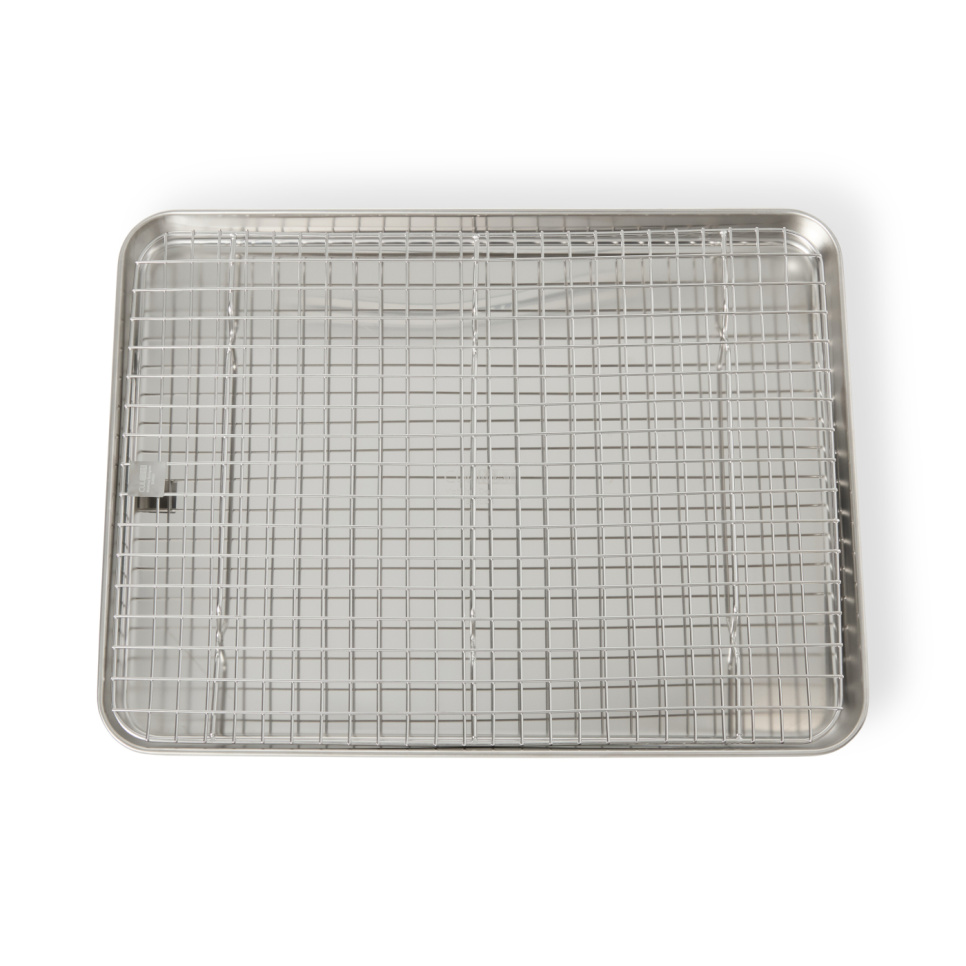 Gastrobrett/plate med rist, 40,5 x 40,5 cm, rustfritt stål – Culimat i gruppen Matlaging / Former og Kantiner / Blikk og plater hos The Kitchen Lab (1070-33553)