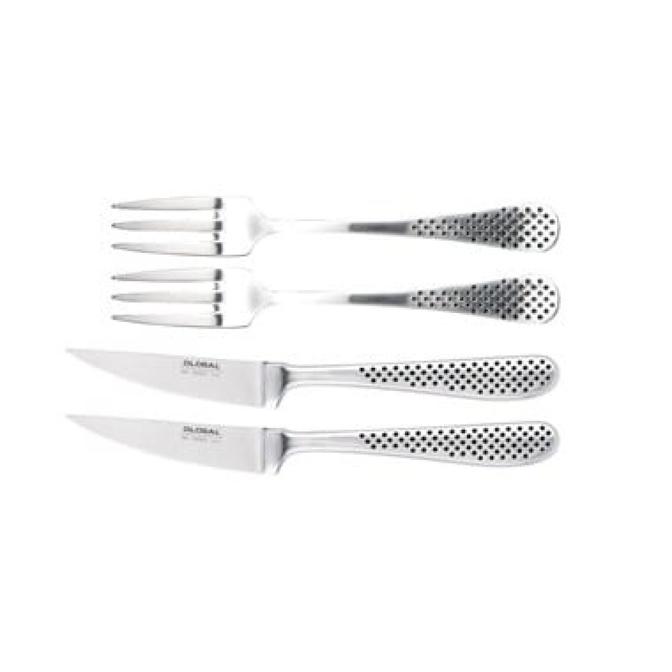 Global Bestikksett med 2 gafler og 2 kniver i gruppen Borddekking / Bestikk / Bestikksett hos The Kitchen Lab (1073-10489)
