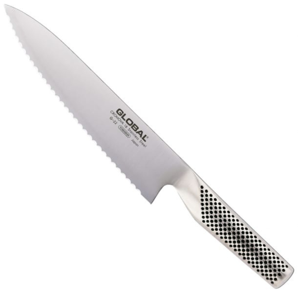 G-22L Brødkniv, tannet venstrehåndslipt 20 cm - Global i gruppen Matlaging / Kjøkkenkniver / Brødkniver hos The Kitchen Lab (1073-11419)