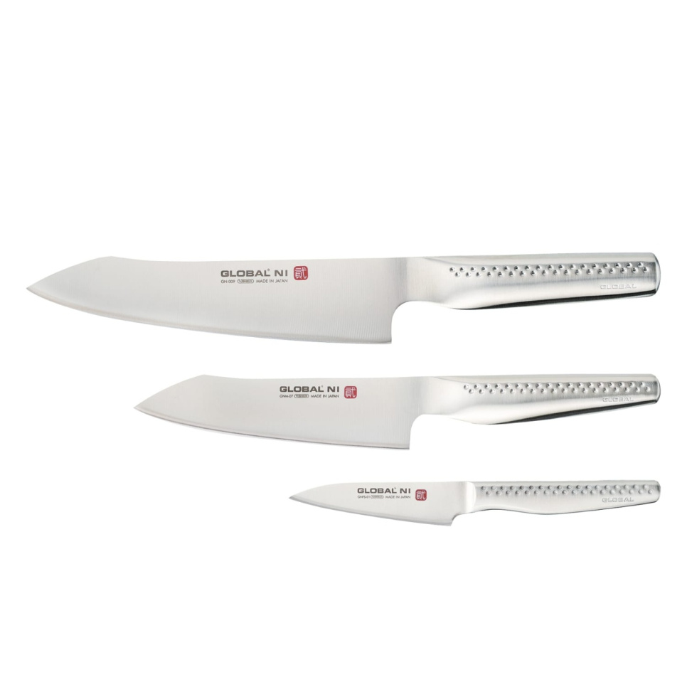 Global knivsett 3 deler, GN-009, GNM-07, GNFS-01 i gruppen Matlaging / Kjøkkenkniver / Knivsett hos The Kitchen Lab (1073-20306)