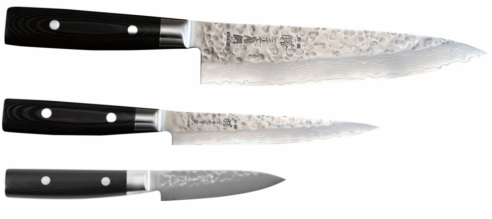 Knivsett 3 deler kokkekniv 20 cm + universalkniv 15 cm + skrællekniv 10 cm, Zen - Yaxell i gruppen Matlaging / Kjøkkenkniver / Knivsett hos The Kitchen Lab (1073-32750)