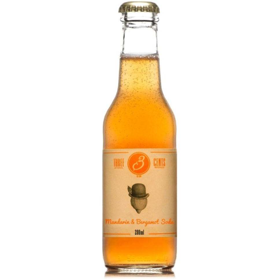 Mandarin & Bergamot Soda, 200 ml - Three Cents i gruppen Matlaging / Kolonial hos The Kitchen Lab (1083-28757)