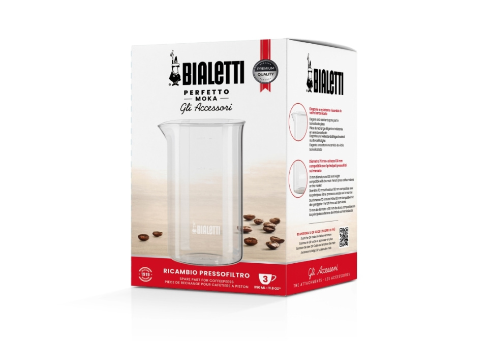 Reserveglass French-press, 3 kopper - Bialetti
