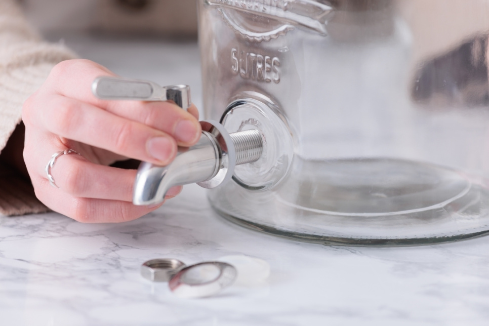 Kran i rustfritt stål for dispenser - Kilner