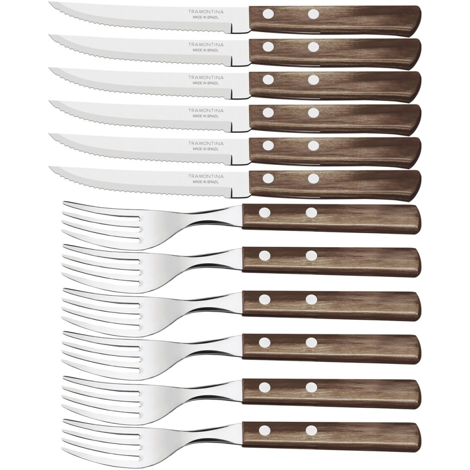 Kjøttkniv, mørkebrune, Churrasco, 12 stk. - Tramontina i gruppen Borddekking / Bestikk / Kniver hos The Kitchen Lab (1090-27197)