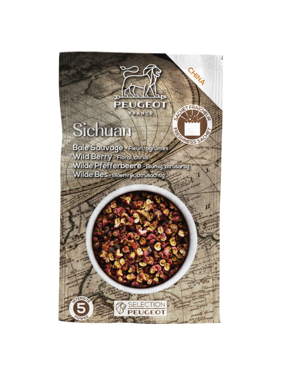 Szechuan Peppercorns, 4x40gr - Peugeot i gruppen Matlaging / Krydder og Smakstilsetninger / Pepper hos The Kitchen Lab (1090-31747)