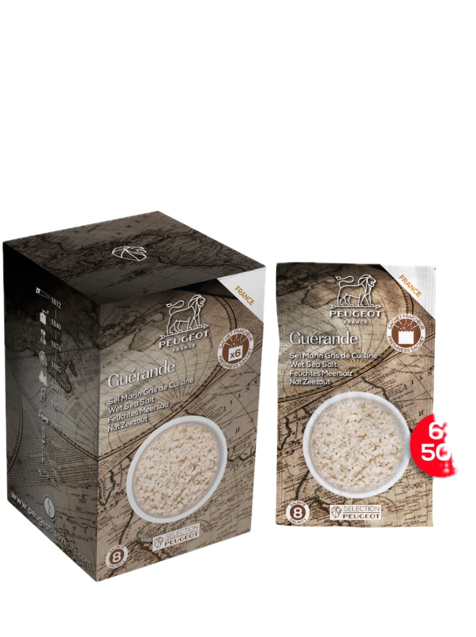 Kvernsalt, Havsalt, 300 g, Frankrike - Peugeot i gruppen Matlaging / Krydder og Smakstilsetninger / Salt hos The Kitchen Lab (1090-35291)