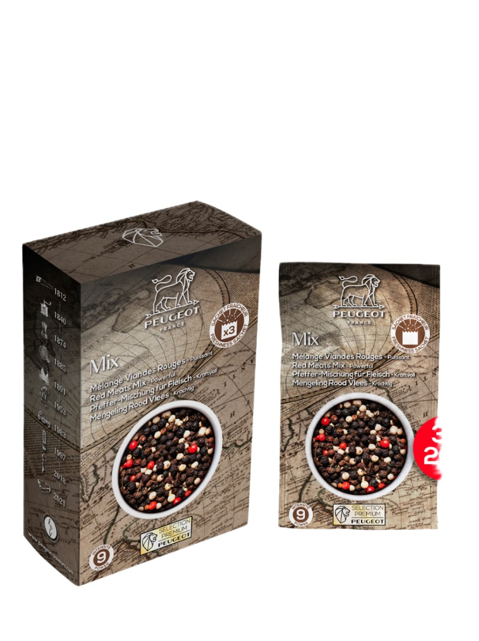 Pepper, Red Meat Blend, 60 g - Peugeot i gruppen Matlaging / Krydder og Smakstilsetninger / Pepper hos The Kitchen Lab (1090-35300)