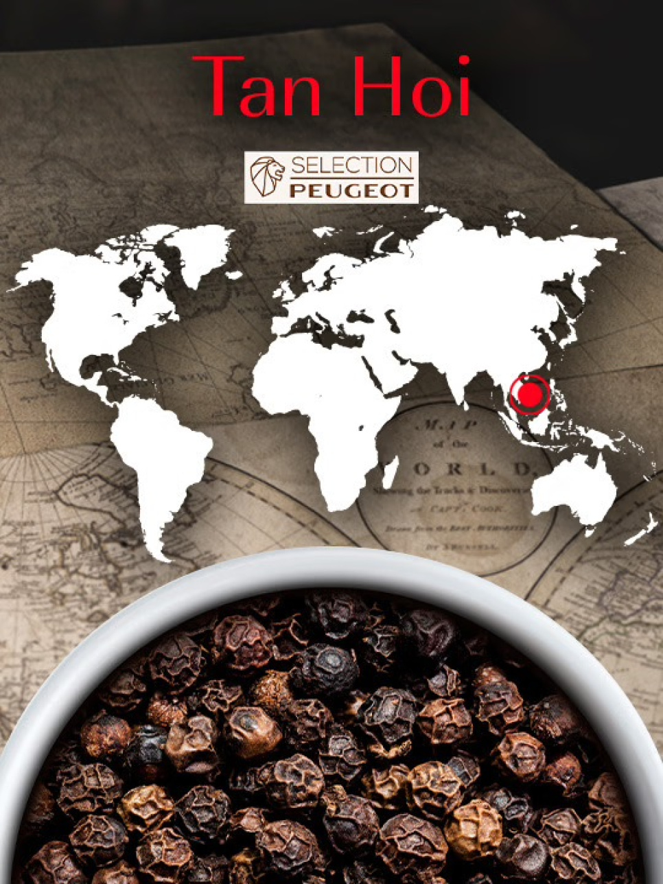 Pepper, Sort Tan Hoi, 80 g, Vietnam - Peugeot i gruppen Matlaging / Krydder og Smakstilsetninger / Pepper hos The Kitchen Lab (1090-35303)