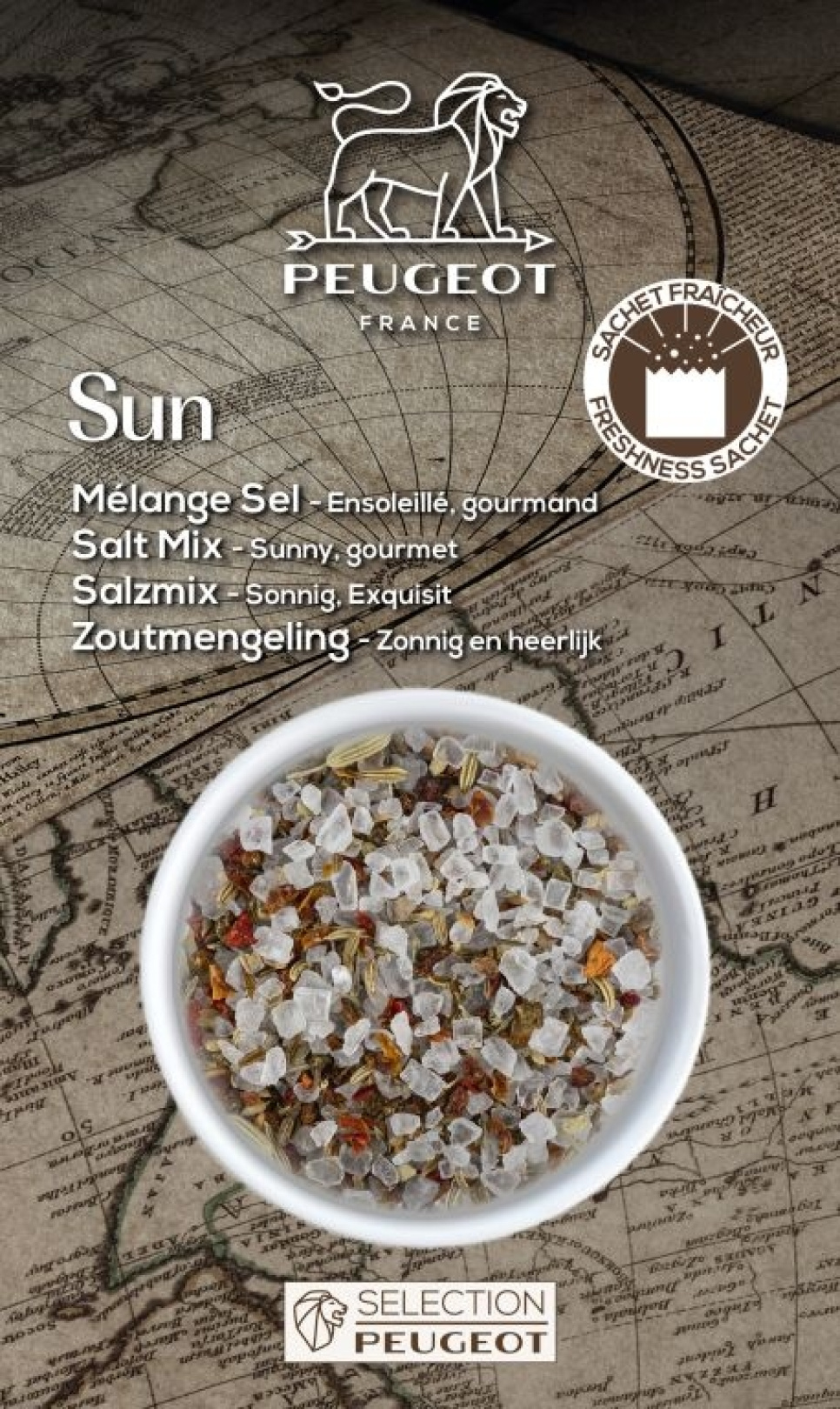 Saltmix til Kvern, Sun, 135g - Peugeot i gruppen Matlaging / Krydder og Smakstilsetninger / Salt hos The Kitchen Lab (1090-35446)