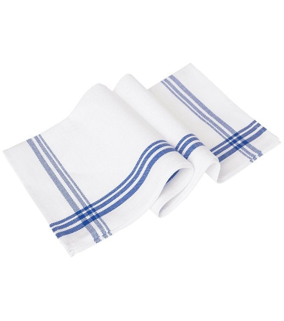 Kokkeforkle, hvit med blå striper 50x70cm. 6 stk. i gruppen Matlaging / Kjøkkentekstiler / Kjøkkenhåndkle hos The Kitchen Lab (1092-18268)