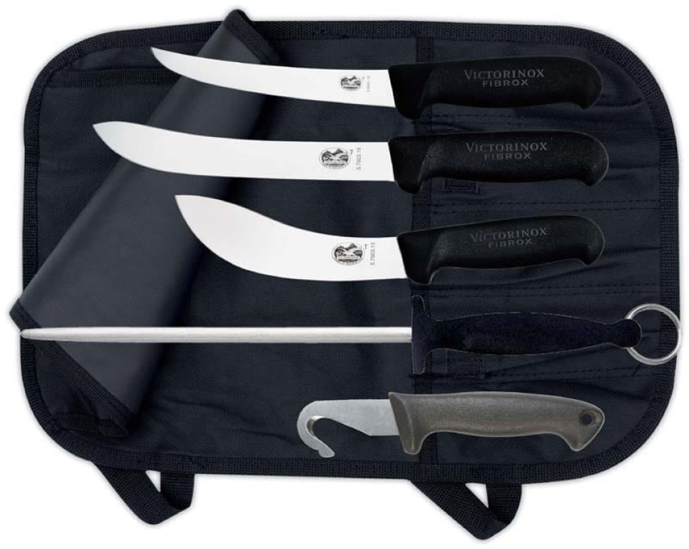 Knivkoffert nylon, 5-rom / svart i gruppen Matlaging / Kjøkkenkniver / Oppbevaring for kniver / Øvrig oppbevaring for kniver hos The Kitchen Lab (1095-18152)