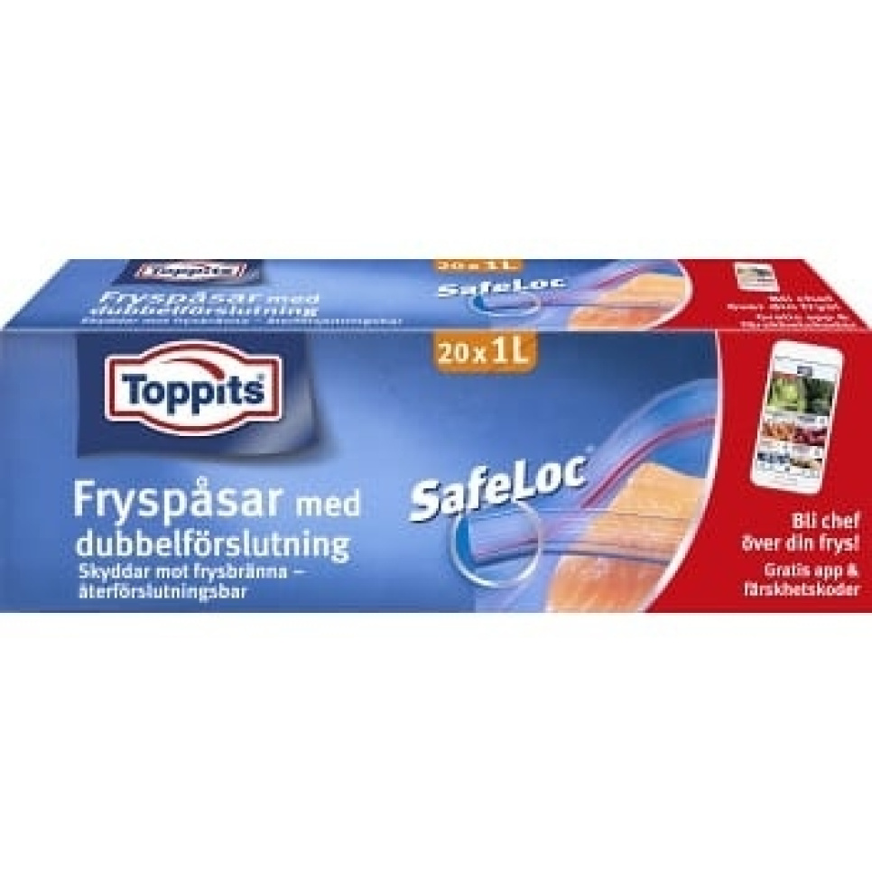 Safeloc® gjenlukkbar pose for sous vide og fryser - Toppits i gruppen Matlaging / Sous vide / Zip-poser og vakuumposer hos The Kitchen Lab (1096-23587)