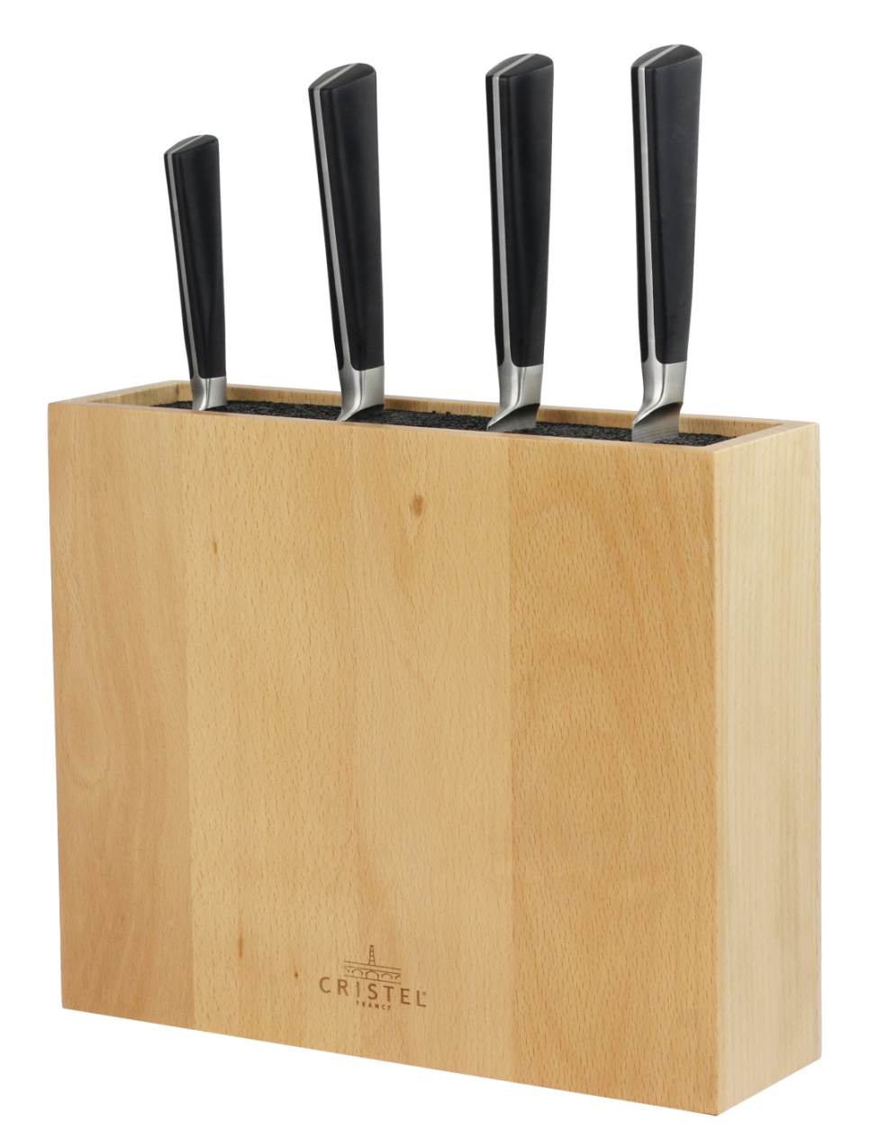 Rektangulær knivblokk for 10 kniver - Cristel