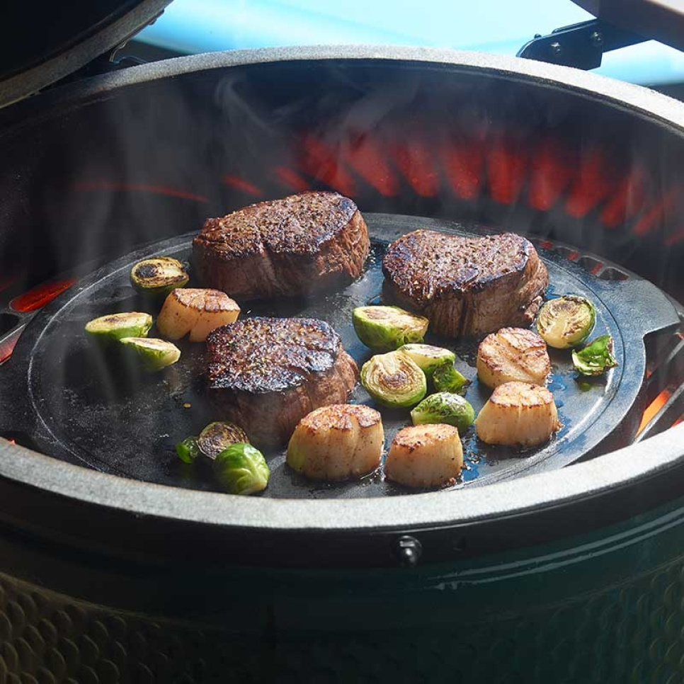 Vendbart stekebord i støpejern, Large - Big Green Egg