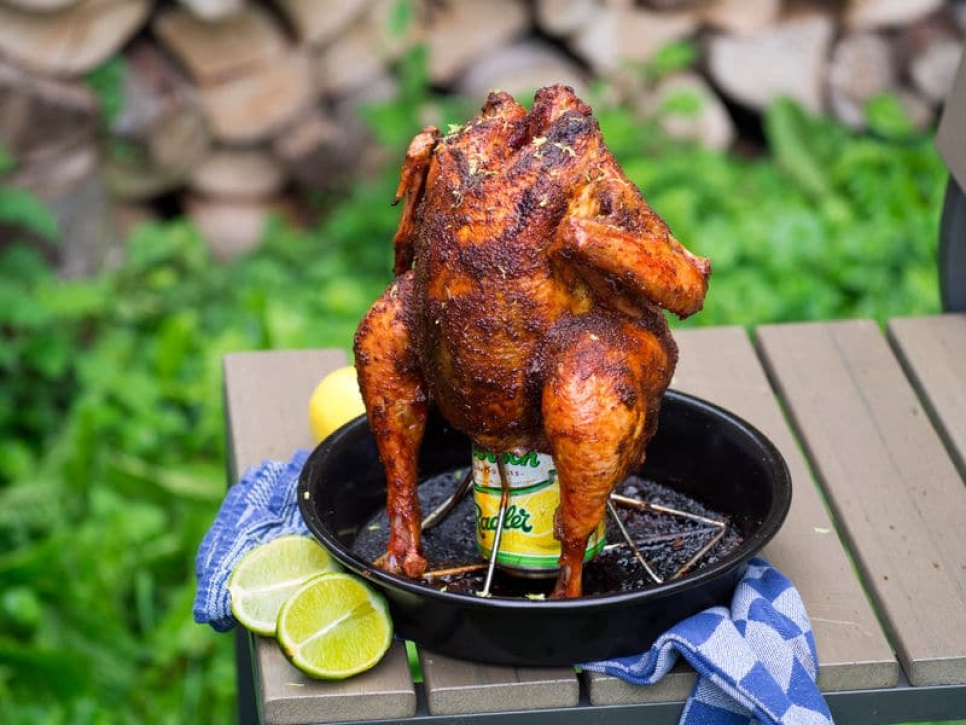 Sammenleggbart Beer Can Chicken-stativ - Big Green Egg