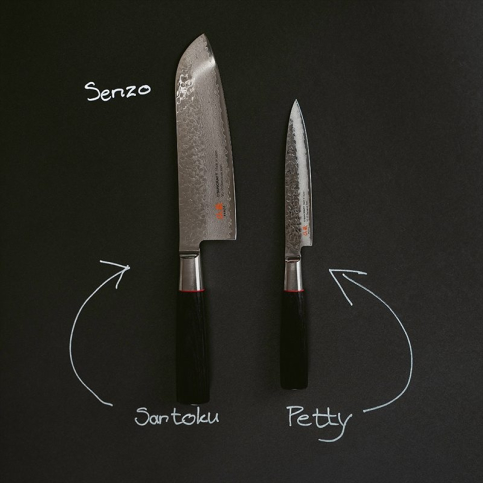 Knivsett Senzo, Santoku + smålig - petty i gruppen Matlaging / Kjøkkenkniver / Knivsett hos The Kitchen Lab (1317-27137)