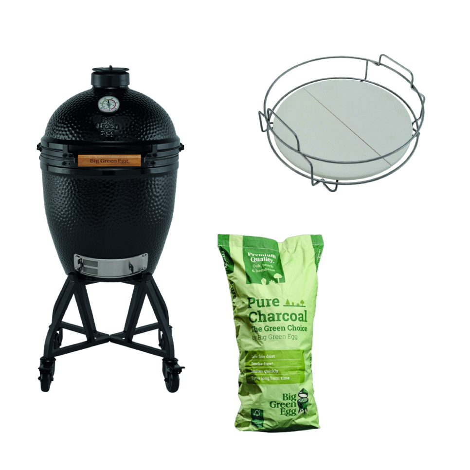 Big Green Egg startpakke, Onyx Large i gruppen Grill, Komfyrer & Ovner / Grill / Kamadogrill hos The Kitchen Lab (1317-35219)