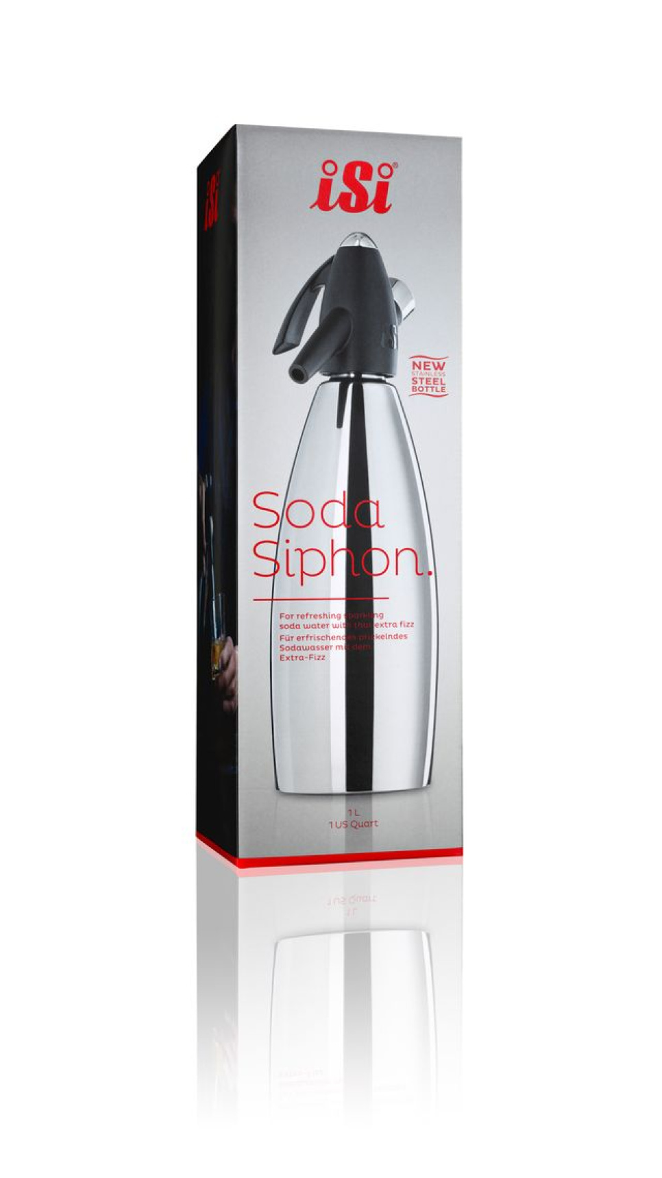Soda sifong, rustfritt stål, 76 cl - iSi