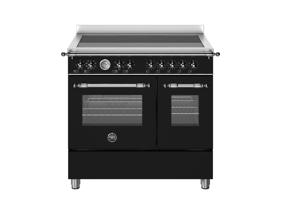 Induksjonstopp Heritage, 90 cm, modell C, 5 soner, Dobbel stekeovn, Matt svart - Bertazzoni i gruppen Grill, Komfyrer & Ovner / Stekeovn / Induksjonskomfyrer hos The Kitchen Lab (1403-29190)