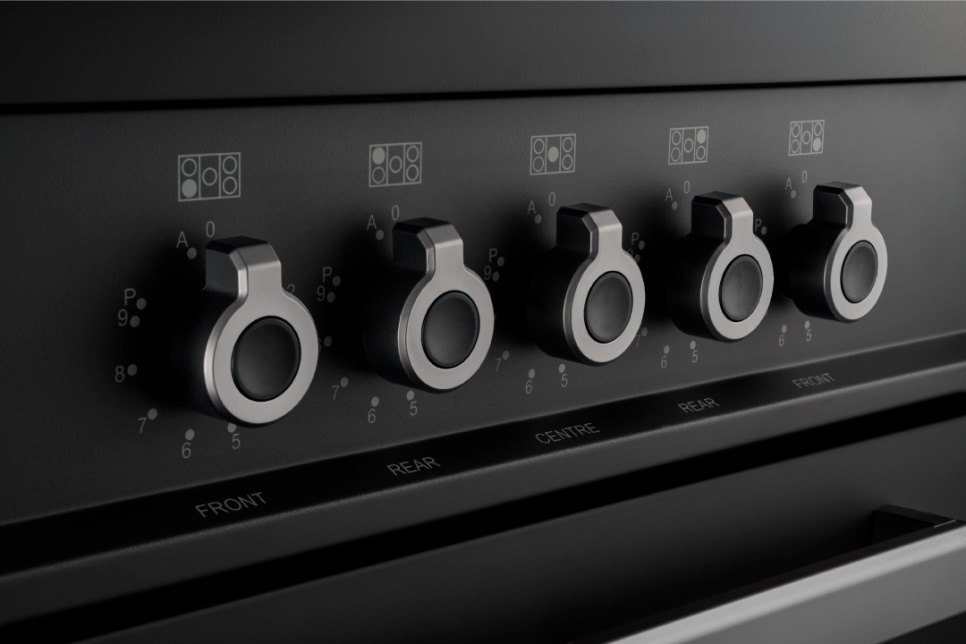 Induksjonstopp Professional, 90 cm, 5 soner, Enkel ovn, Carbonio - Bertazzoni