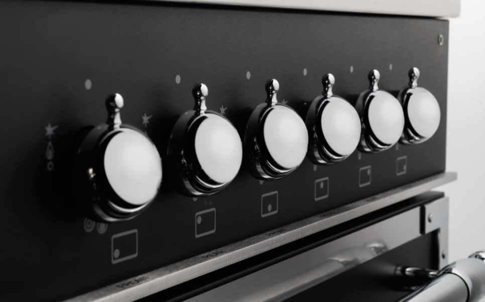 Induksjonstopp Heritage, 100 cm, 5 soner, trippel stekeovn, Matt svart - Bertazzoni