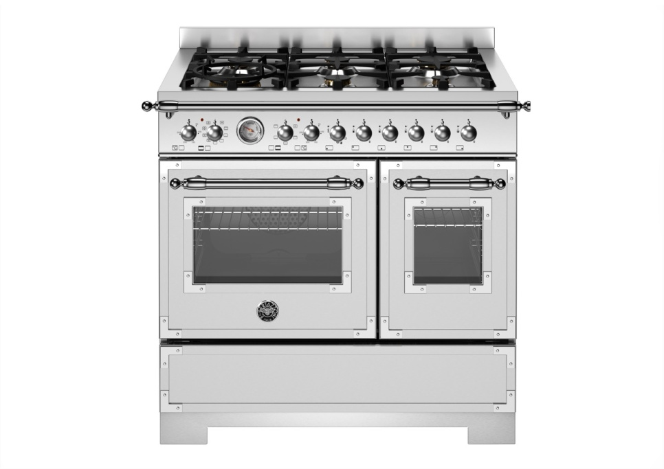Gasspis Heritage, 90 cm, 6 brännare, 2 ugnar, Rostfri - Bertazzoni i gruppen Grill, Komfyrer & Ovner / Stekeovn / Gasskomfyrer hos The Kitchen Lab (1403-34187)