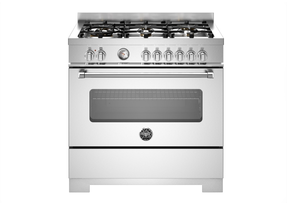 Gasspis Master, 90 cm, 6 brännare, 1 ugn, Rostfri - Bertazzoni i gruppen Grill, Komfyrer & Ovner / Stekeovn / Gasskomfyrer hos The Kitchen Lab (1403-34191)