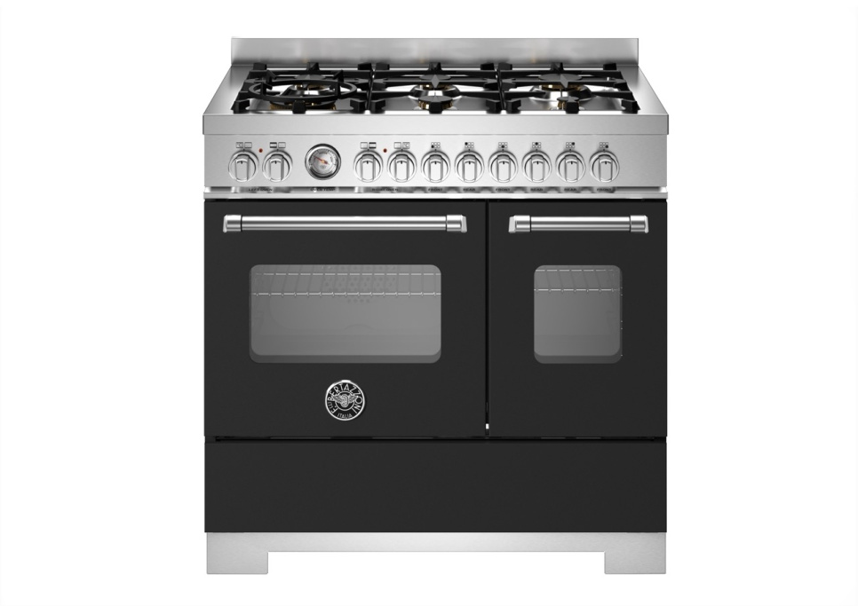 Gasspis Master, 90 cm, 6 brännare, 2 ugnar, Mattsvart - Bertazzoni i gruppen Grill, Komfyrer & Ovner / Stekeovn / Gasskomfyrer hos The Kitchen Lab (1403-34192)