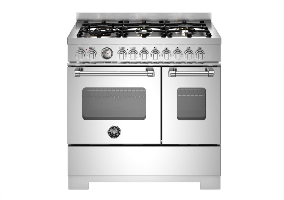 Gasspis Master, 90 cm, 6 brännare, 2 ugnar, Rostfri - Bertazzoni i gruppen Grill, Komfyrer & Ovner / Stekeovn / Gasskomfyrer hos The Kitchen Lab (1403-34193)