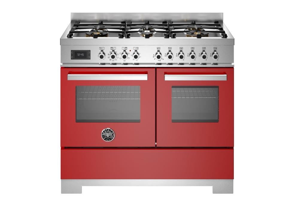 Gasspis Professional, 100 cm, 6 brännare, 2 ugnar, Röd - Bertazzoni i gruppen Grill, Komfyrer & Ovner / Stekeovn / Gasskomfyrer hos The Kitchen Lab (1403-34196)