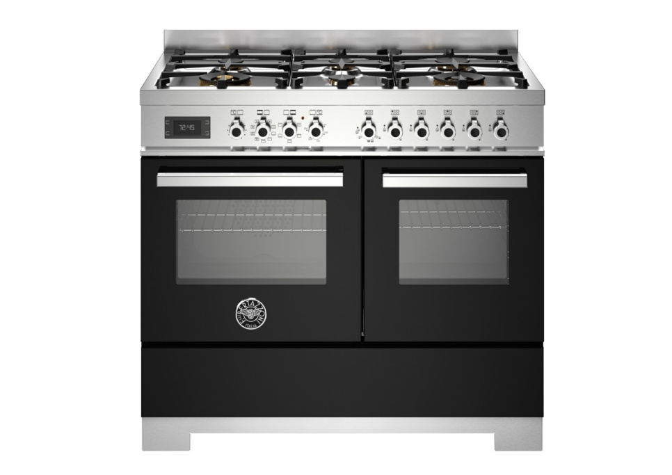Gasspis Professional, 100 cm, 6 brännare, 2 ugnar, Svart - Bertazzoni i gruppen Grill, Komfyrer & Ovner / Stekeovn / Gasskomfyrer hos The Kitchen Lab (1403-34197)