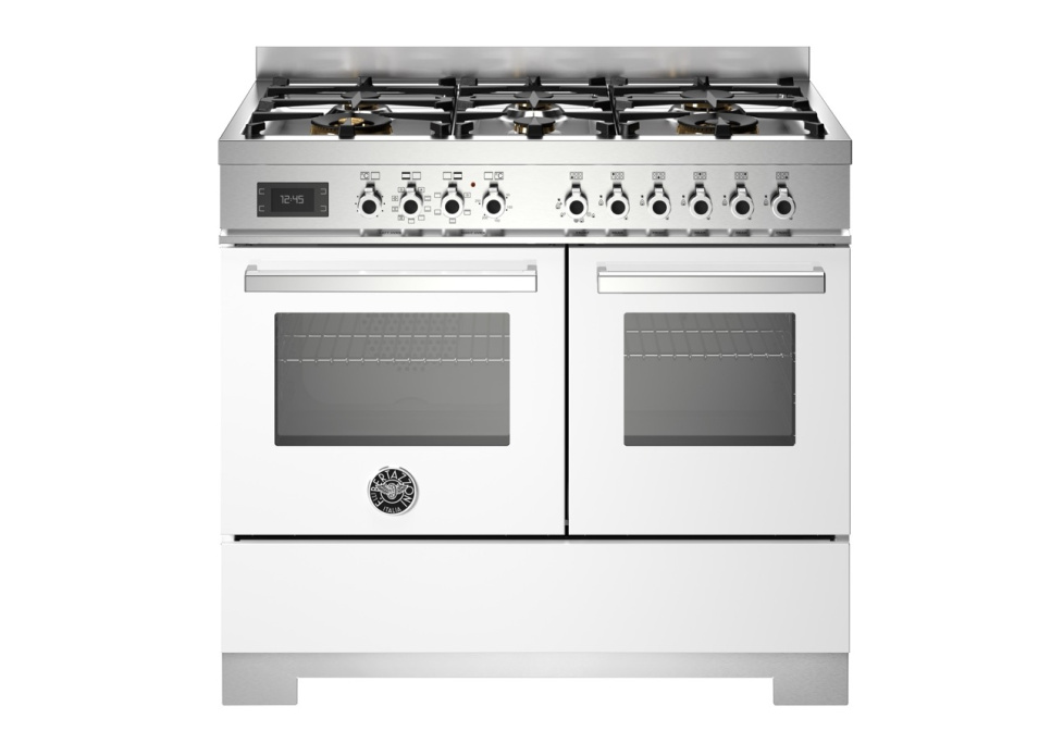 Gasspis Professional, 100 cm, 6 brännare, 2 ugnar, Vit - Bertazzoni i gruppen Grill, Komfyrer & Ovner / Stekeovn / Gasskomfyrer hos The Kitchen Lab (1403-34198)