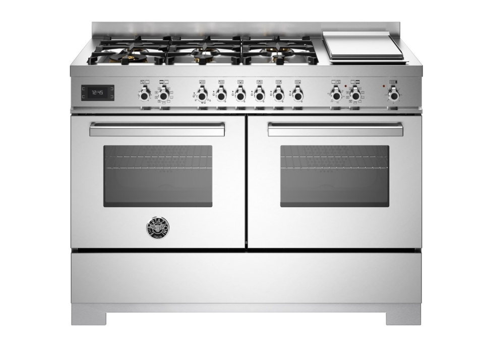 Gasspis Professional, 120 cm, 6 brännare + stekbord, 2 ugnar, Rostfri - Bertazzo i gruppen Grill, Komfyrer & Ovner / Stekeovn / Gasskomfyrer hos The Kitchen Lab (1403-34201)