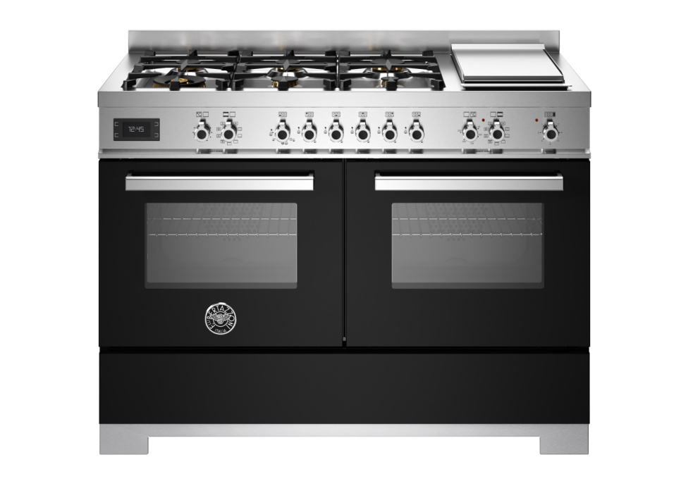 Gasspis Professional, 120 cm, 6 brännare + stekbord, 2 ugnar, Svart - Bertazzoni i gruppen Grill, Komfyrer & Ovner / Stekeovn / Gasskomfyrer hos The Kitchen Lab (1403-34203)