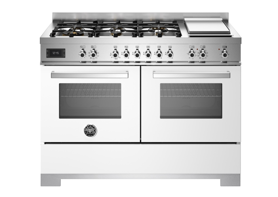 Gasspis Professional, 120 cm, 6 brännare + stekbord, 2 ugnar, Vit - Bertazzoni i gruppen Grill, Komfyrer & Ovner / Stekeovn / Gasskomfyrer hos The Kitchen Lab (1403-34204)