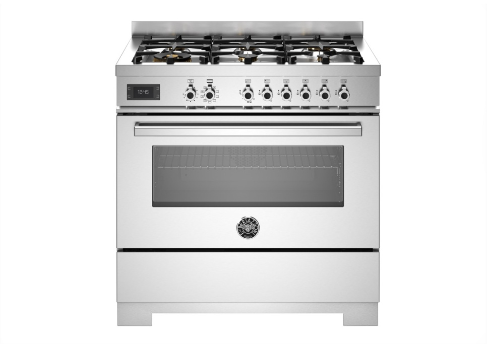 Gasspis Professional, 90 cm, 6 brännare, 1 ugn, Rostfri - Bertazzoni i gruppen Grill, Komfyrer & Ovner / Stekeovn / Gasskomfyrer hos The Kitchen Lab (1403-34213)