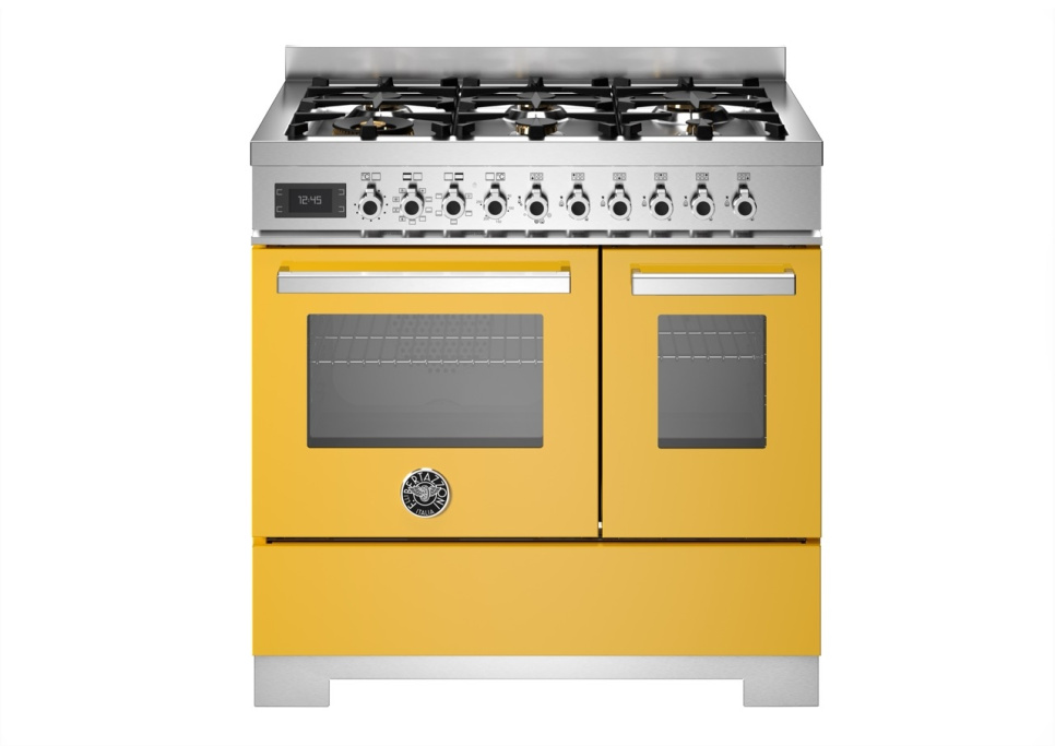 Gasspis Professional, 90 cm, 6 brännare, 2 ugnar, Gul - Bertazzoni i gruppen Grill, Komfyrer & Ovner / Stekeovn / Gasskomfyrer hos The Kitchen Lab (1403-34217)