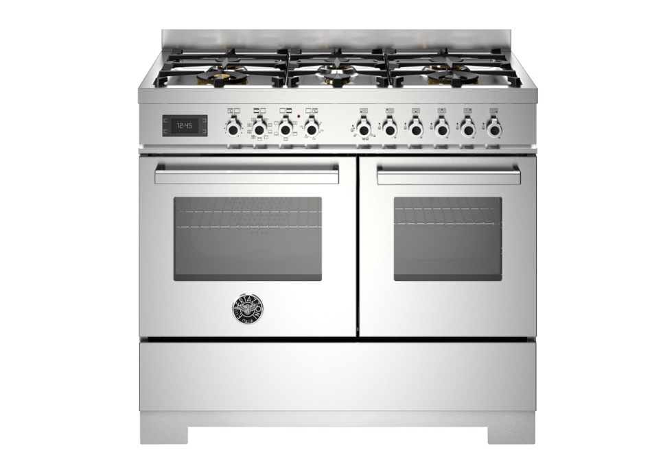Gasspis Professional, 90 cm, 6 brännare, 2 ugnar, Rostfri - Bertazzoni i gruppen Grill, Komfyrer & Ovner / Stekeovn / Gasskomfyrer hos The Kitchen Lab (1403-34219)