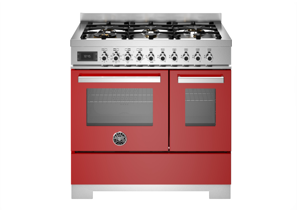 Gasspis Professional, 90 cm, 6 brännare, 2 ugnar, Röd - Bertazzoni i gruppen Grill, Komfyrer & Ovner / Stekeovn / Gasskomfyrer hos The Kitchen Lab (1403-34221)