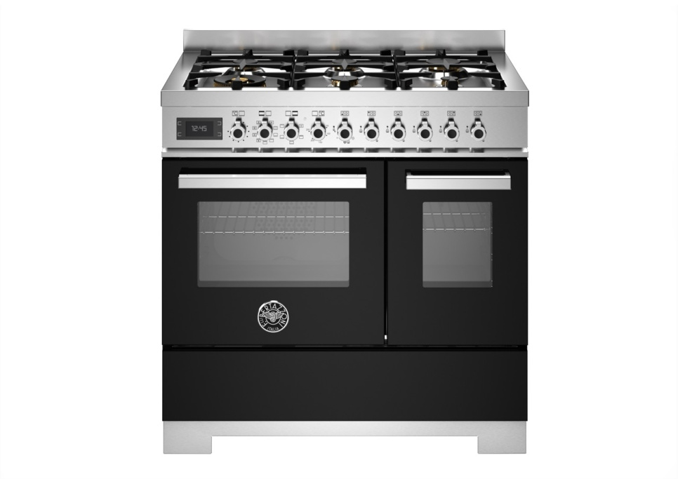 Gasspis Professional, 90 cm, 6 brännare, 2 ugnar, Svart - Bertazzoni i gruppen Grill, Komfyrer & Ovner / Stekeovn / Gasskomfyrer hos The Kitchen Lab (1403-34222)