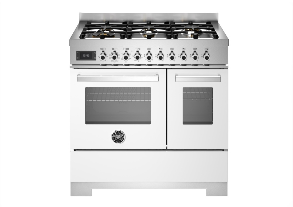 Gasspis Professional, 90 cm, 6 brännare, 2 ugnar, Vit - Bertazzoni i gruppen Grill, Komfyrer & Ovner / Stekeovn / Gasskomfyrer hos The Kitchen Lab (1403-34223)
