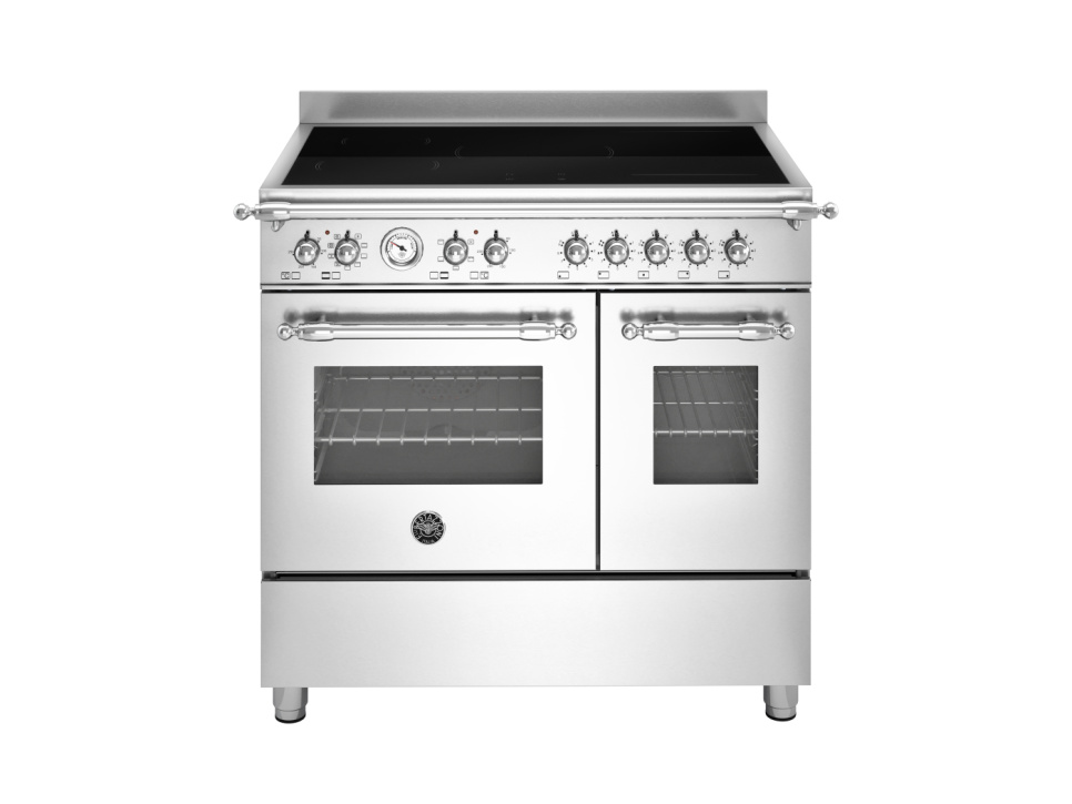 Induktionsspis Heritage utan dekorram, 90 cm, 5 zoner, 2 ugnar, Rostfri - Bertaz i gruppen Grill, Komfyrer & Ovner / Stekeovn / Induksjonskomfyrer hos The Kitchen Lab (1403-34227)
