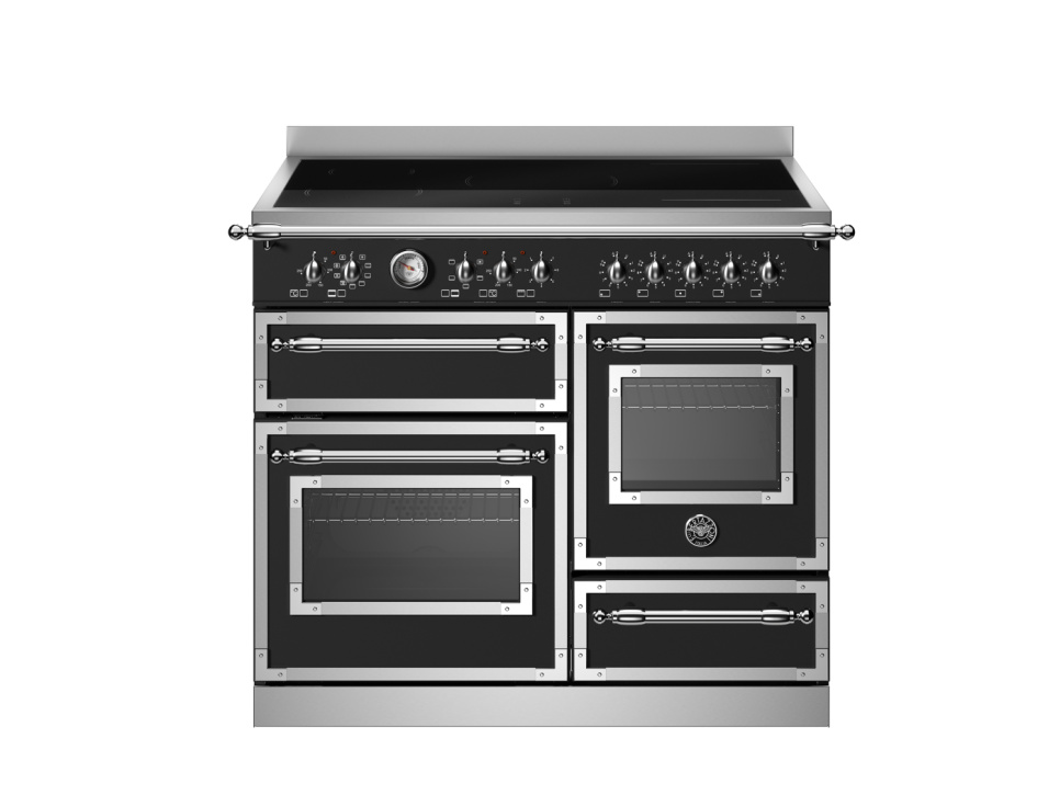 Induktionsspis Heritage, 100 cm, 5 zoner, 3 ugnar, Mattsvart - Bertazzoni i gruppen Grill, Komfyrer & Ovner / Stekeovn / Induksjonskomfyrer hos The Kitchen Lab (1403-34230)