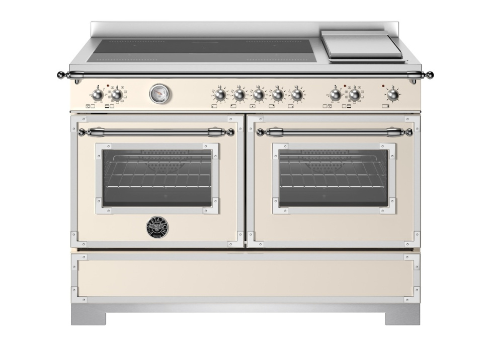 Induktionsspis Heritage, 120 cm, 5 zoner + stekbord, 2 ugnar, Elfenbensvit - Ber i gruppen Grill, Komfyrer & Ovner / Stekeovn / Induksjonskomfyrer hos The Kitchen Lab (1403-34231)