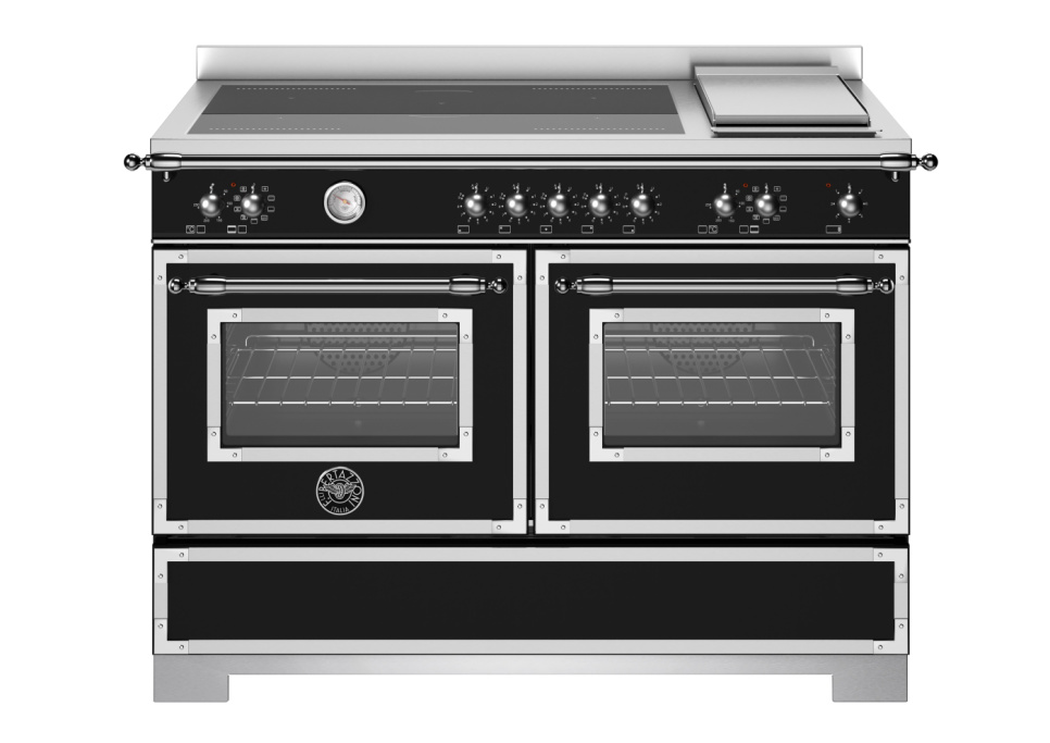 Induktionsspis Heritage, 120 cm, 5 zoner + stekbord, 2 ugnar, Mattsvart - Bertaz i gruppen Grill, Komfyrer & Ovner / Stekeovn / Induksjonskomfyrer hos The Kitchen Lab (1403-34232)